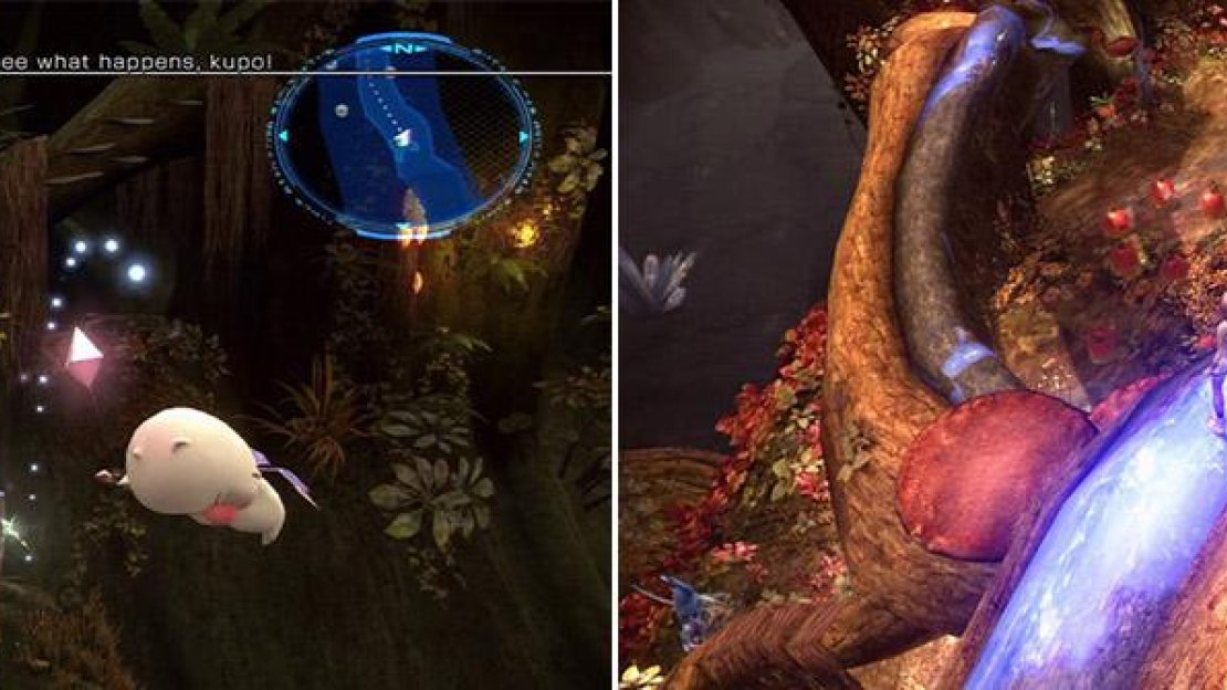 Throw Mog at this point for the Wild Artefact. Keep your eyes peeled for it as it is easily missable (left). Combat Artefact in sight (right).