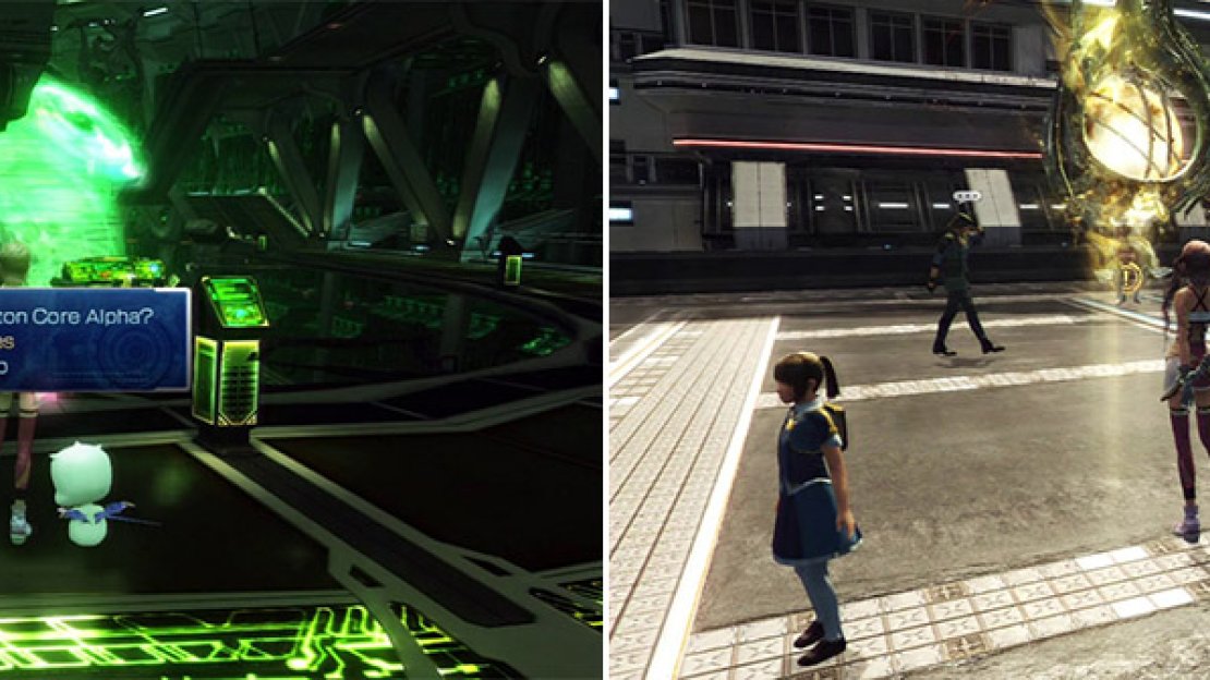 Handing over the Graviton Cores (left). The gate is finally active (right).