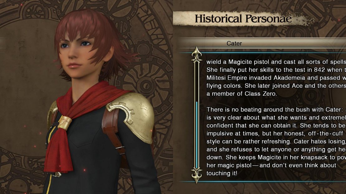 Her happy-go-lucky style and her no-nonsense attitude to life make her a fun addition to Class Zero. Her weapon is highly unique and requires a deft hand to wield it.