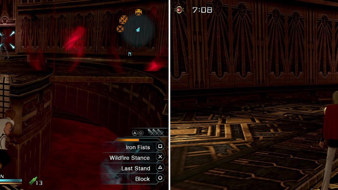 Follow the red smoke and watch where it comes out from this doorway (right).