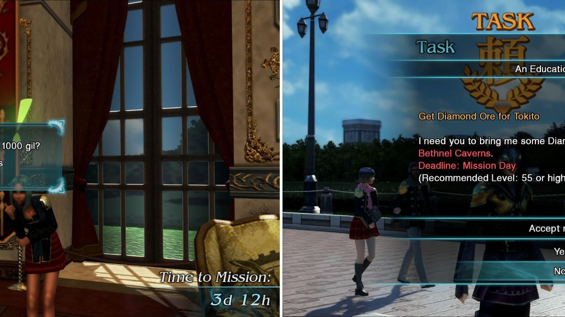 Carla is up to her old tricks again (left). There are also many tasks to complete, though some will be out of your level bracket (right).