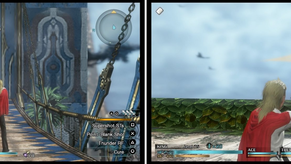 You will encounter a lot of monsters in this mission, including Snowsquatches (left). Try to hit a Breaksight on a Wingvern when it’s not flying over anything, making it fall down to its doom (right).