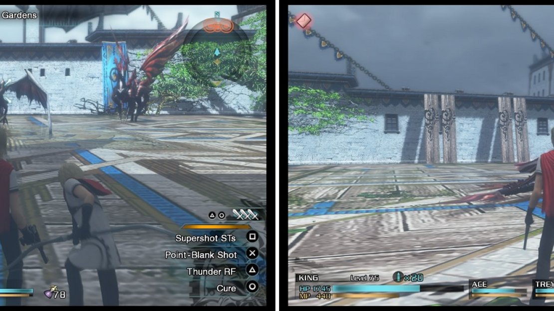 You will face off against three dragons here (left), all of whom have a lot of health. It might be wise to take out the Brontovern first (right), to avoid the annoying weather changes and its attacks.