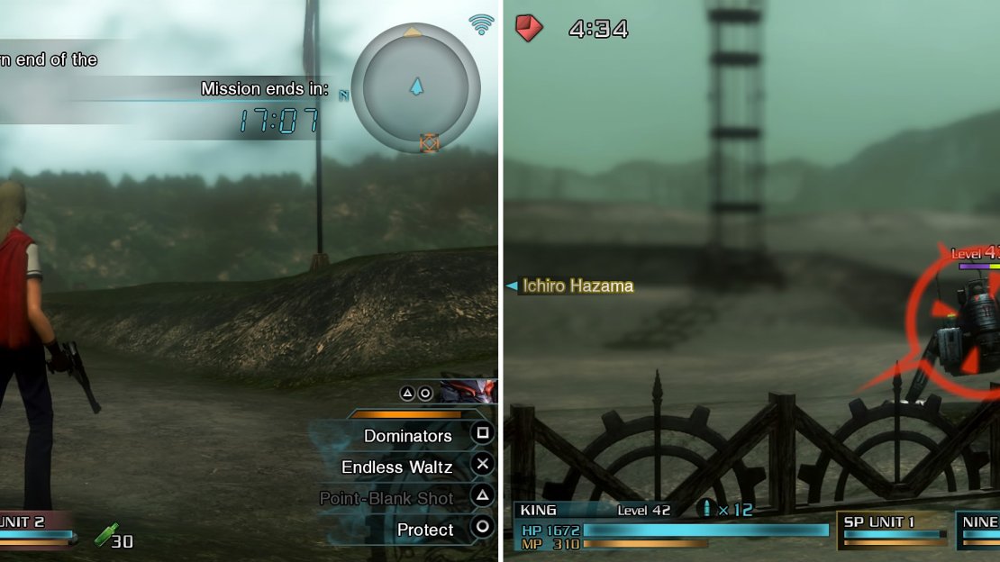 You must look out for Mog who will tell you where the next group will come from (left). Standing at a distance (right) and picking them off makes this mission easy.