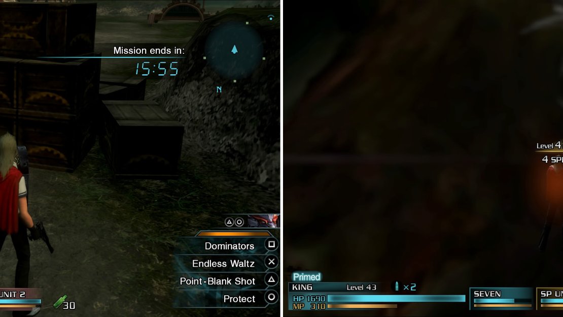 Look out for the chest in its own section (left). After a while, you will end up in another dimension (right).