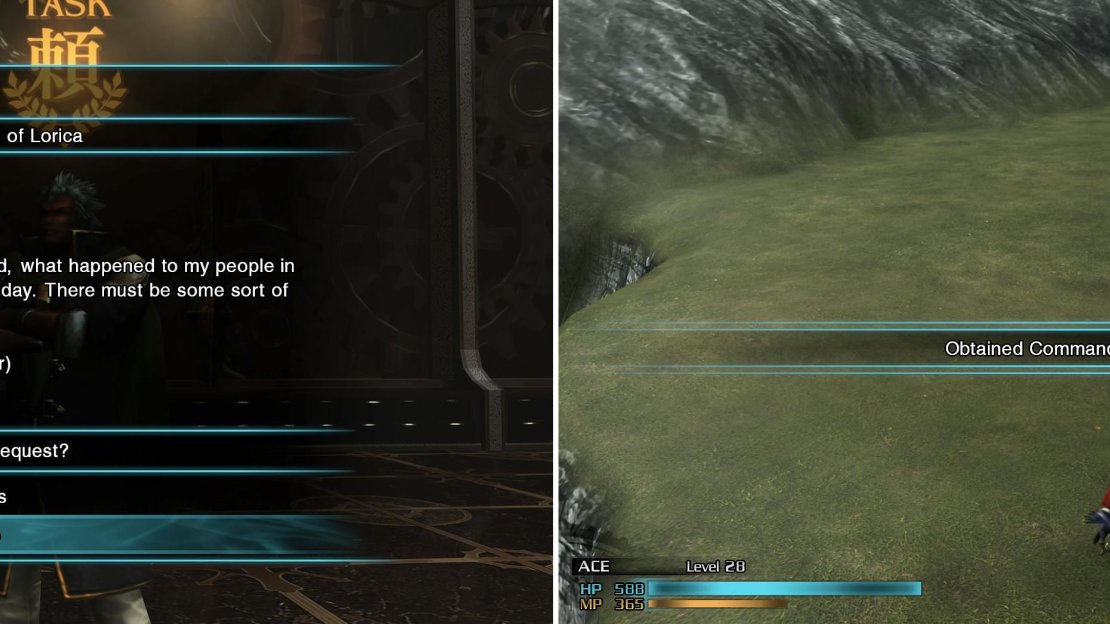 A lot of these quests require you to be a high level (left). You can find the Knowing Tag near Lady Caetuna’s l’Cie crystal (right).