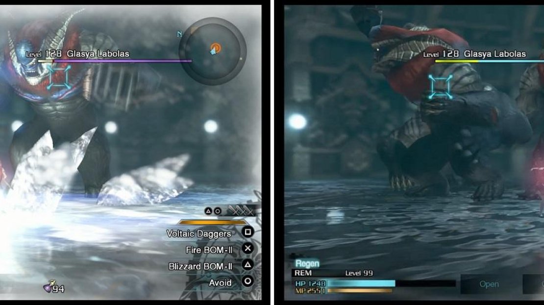 Despite their brethren, the Glasya are weak to ice (left). Things get a little hectic when you’re fighting three at once (right).