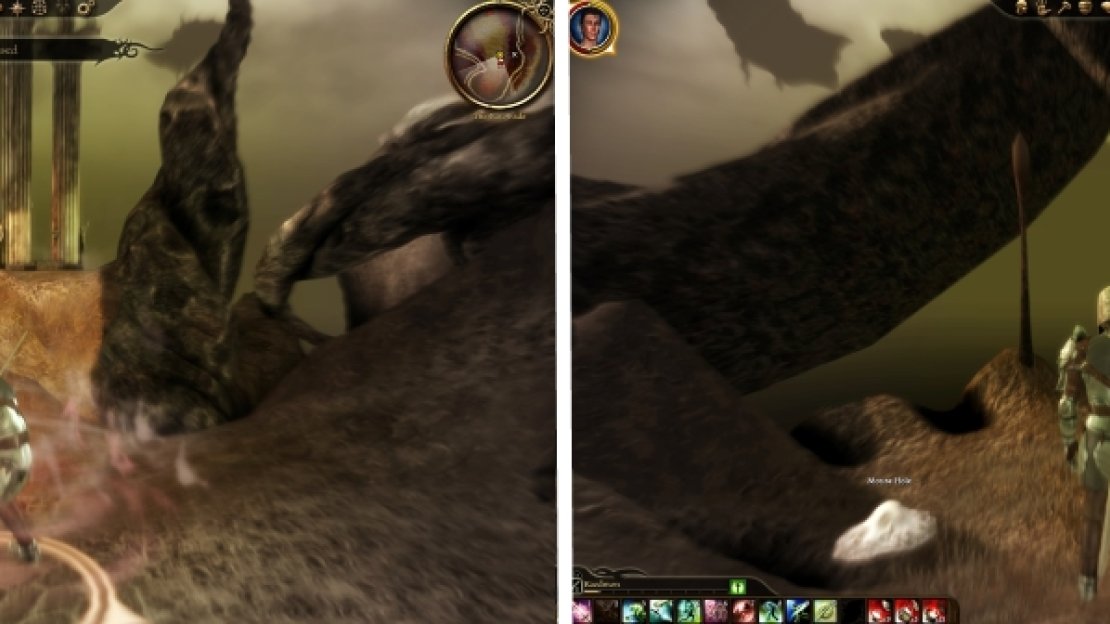 Help the guy out by killing the Demon. After gaining the power, you can enter Mouse Holes when in Mouse form.