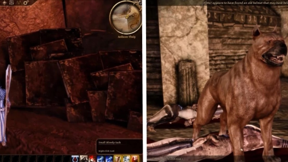 Collecting body parts is necessary for a quest later on. Dog can find the helmet Duty in here too.