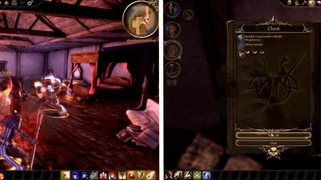 This place is filled with demons. In the last room, unlock the chest to get the Knight Commander’s Shield and Worn Amulet.