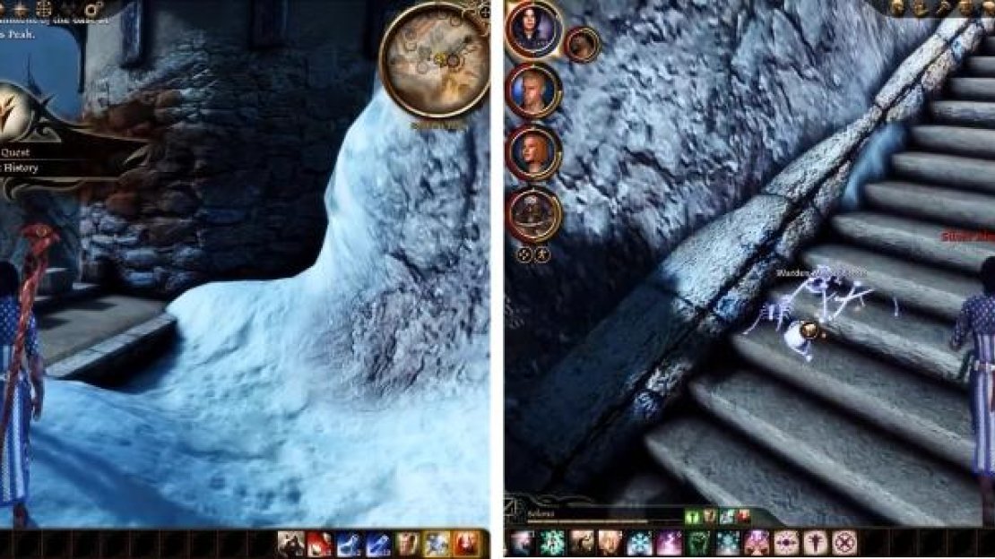 Examine this statue to start the quest “Ancient History”. Don’t forget to examine the corpse on the steps for some good items.