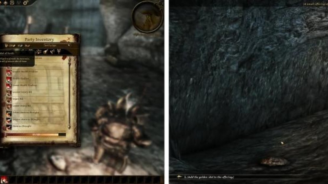 You have several options that you can do with the idol which give you various items or punishment.