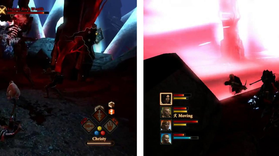 During the fight with the Rock Wraith, make sure you get behind the pillars to avoid its explosive attacks (right).
