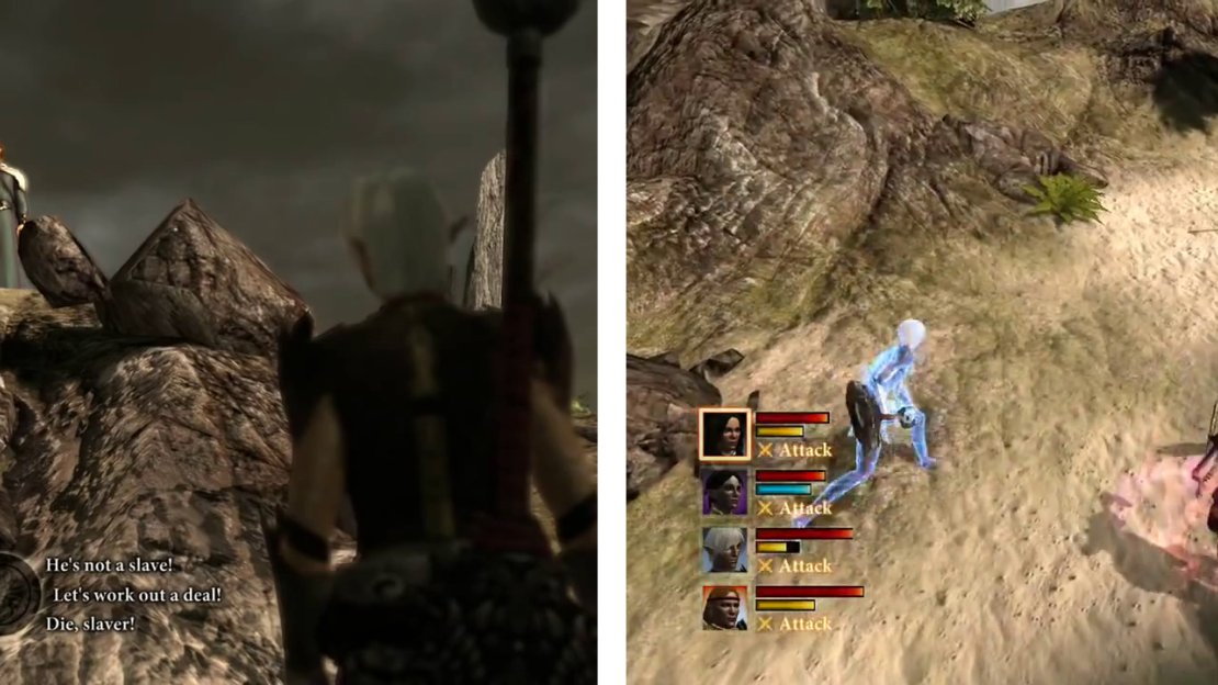 After taking up the quest, travel outside of Kirkwall and you’ll be ambushed.