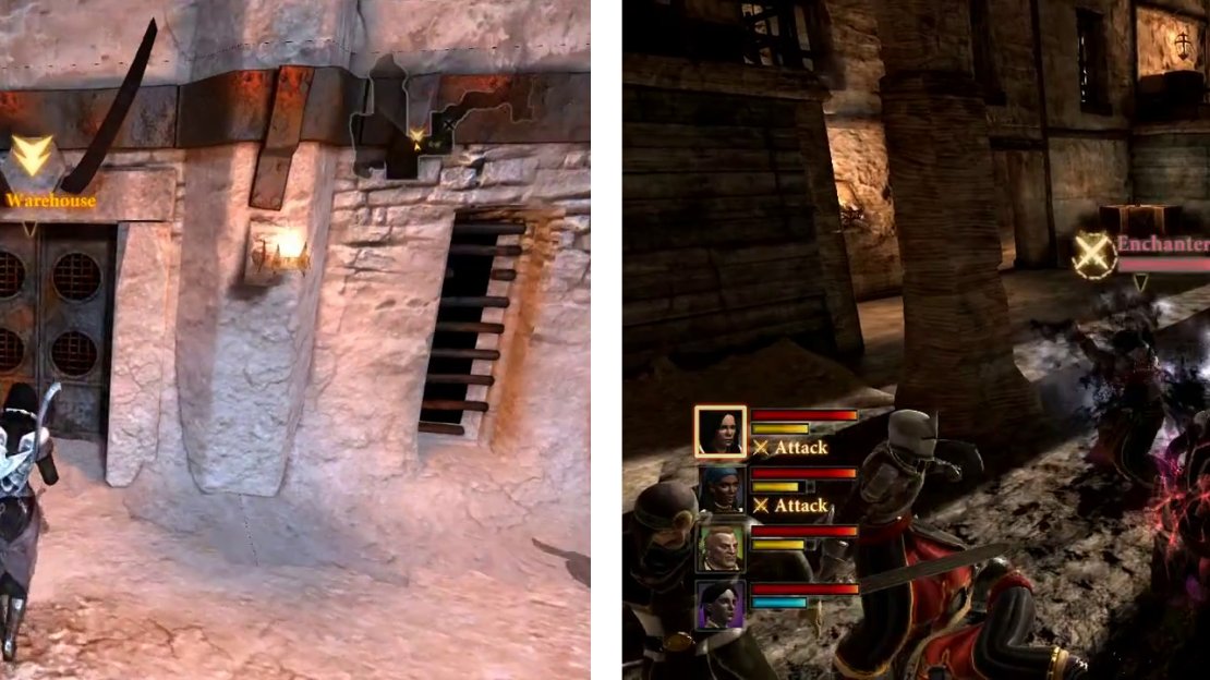 Enter the Warehouse at the Docks and eliminate the Templars and Mages inside.