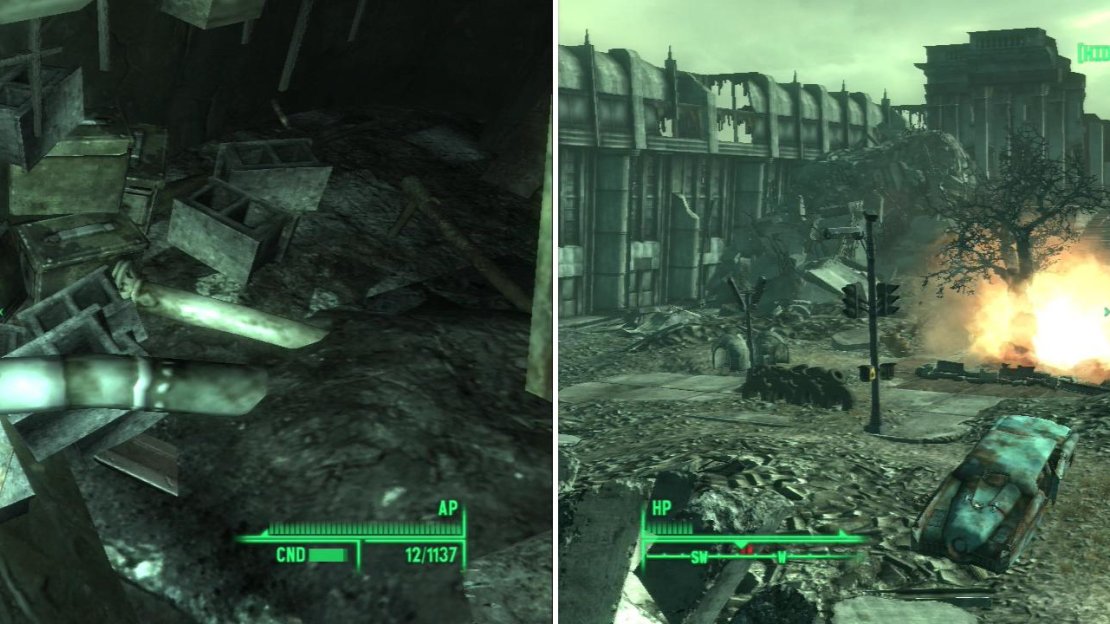 The stash in the sewers is well-hidden, but worth looking for (left). Take control of the Talon Company’s position and rain death upon your foes with the captured artillery (right).