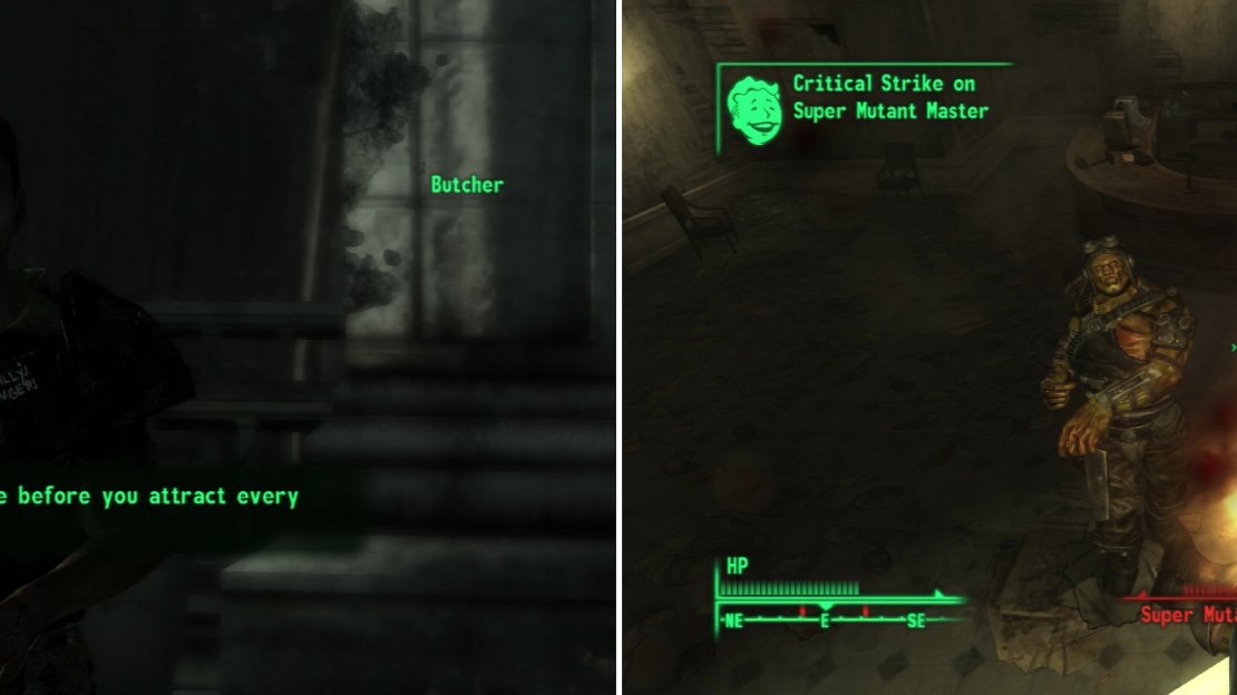 Reach the roof to find the remaining Reilly’s Rangers (left). After repairing the elevator, ride down and fight your way out of the Statesman Hotel (right).