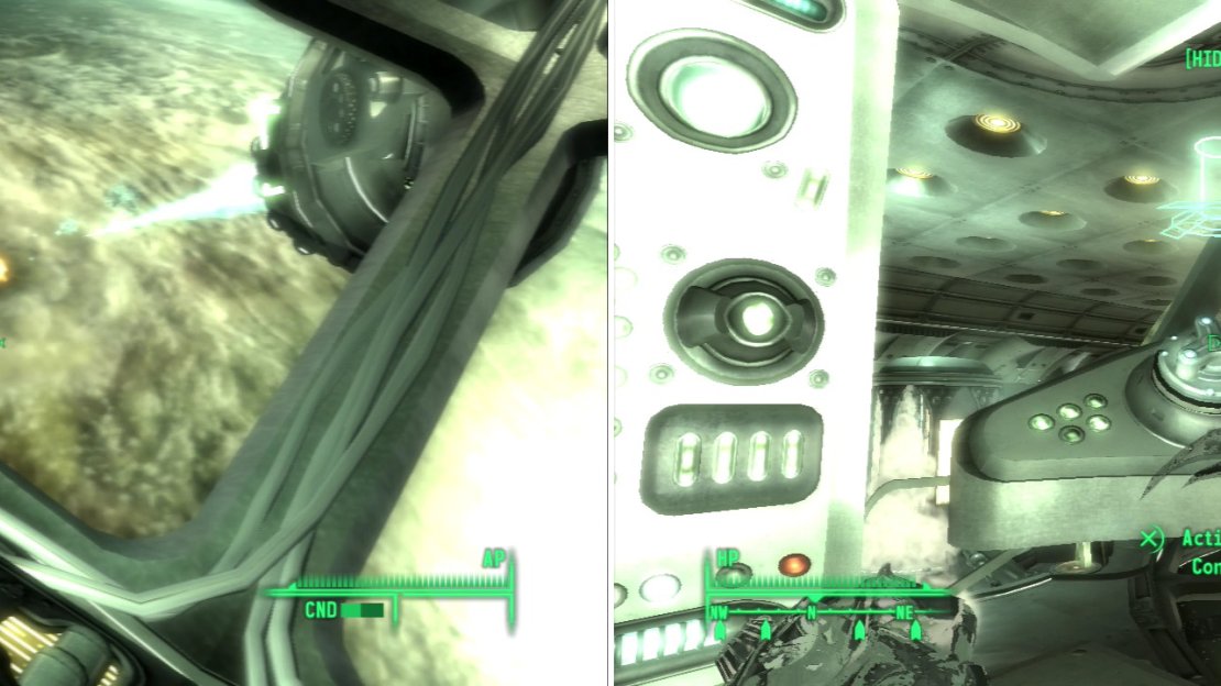 The alien death ray lives up to its name (left). Manipulate the controls to sabotage the death ray (right).
