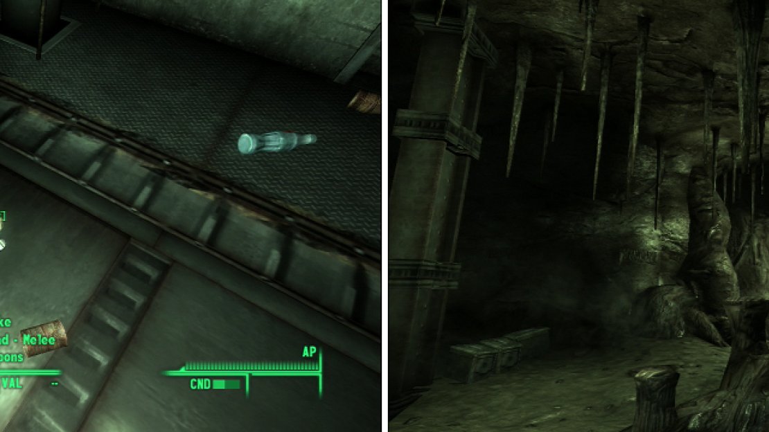 In the depths of the Dunwich Building awaits the Bobblehead - Melee Weapons (left). If I were a betting man, I’d guess that this macabre obelisk (right) had something to do with the evil that permeates this place…