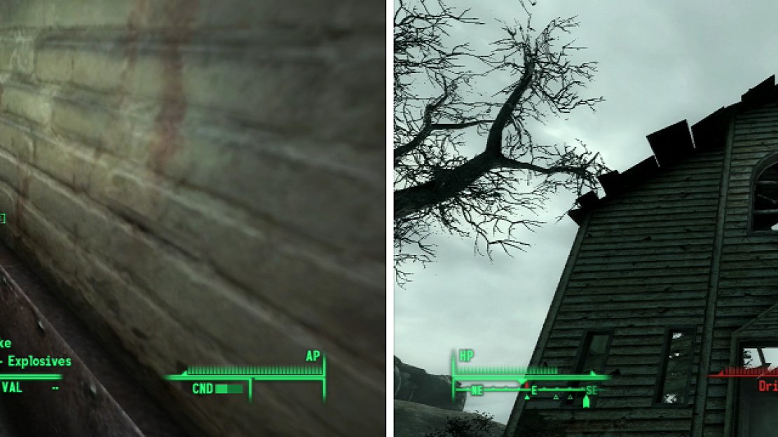 Follow Radio Signal Kilo Bravo to a drainage chamber, wherein you’ll find the Bobblehead - Explosives (left). The Dickerson Tabernacle Chapel is home to a nasty Drifter (right), who will shoot trespassers with his unique Sniper Rifle; the Reservist’s Rifle.