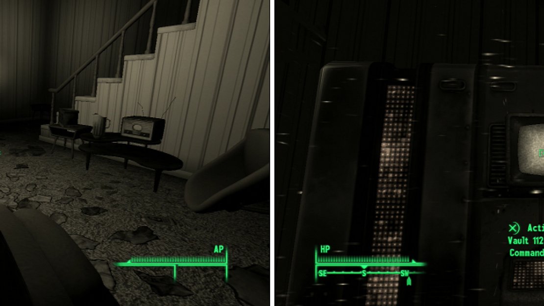 While this house might look like it’s full of useless junk, these objects are more than meets the eye… (left). Touch them all in the right sequence and you’ll open a terminal that’ll allow you to override Braun (right).