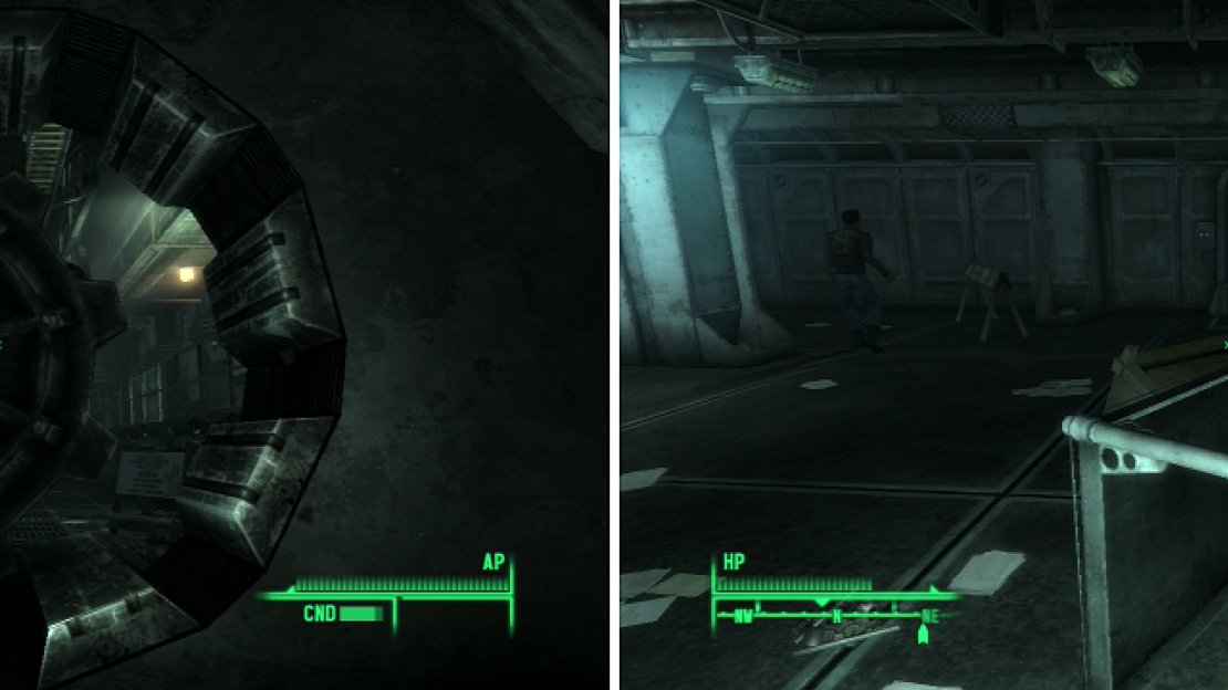 A lot has happened since you left Vault 101 (left), but when you return, it’s clear that all has not been quiet under the ground, either (right).