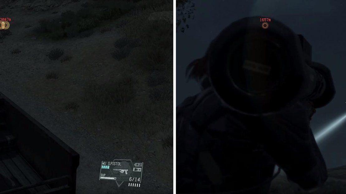 Once you’ve taken out the driver of the weapon’s transport, climb into the back to retrieve the rocket launcher (left). Use it on the enemy gunship at the LZ (right) to gain bonus points.