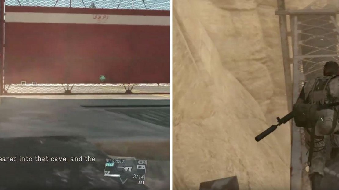Head back through the door the way you came (left). Use the gantry to exit the facility (right).