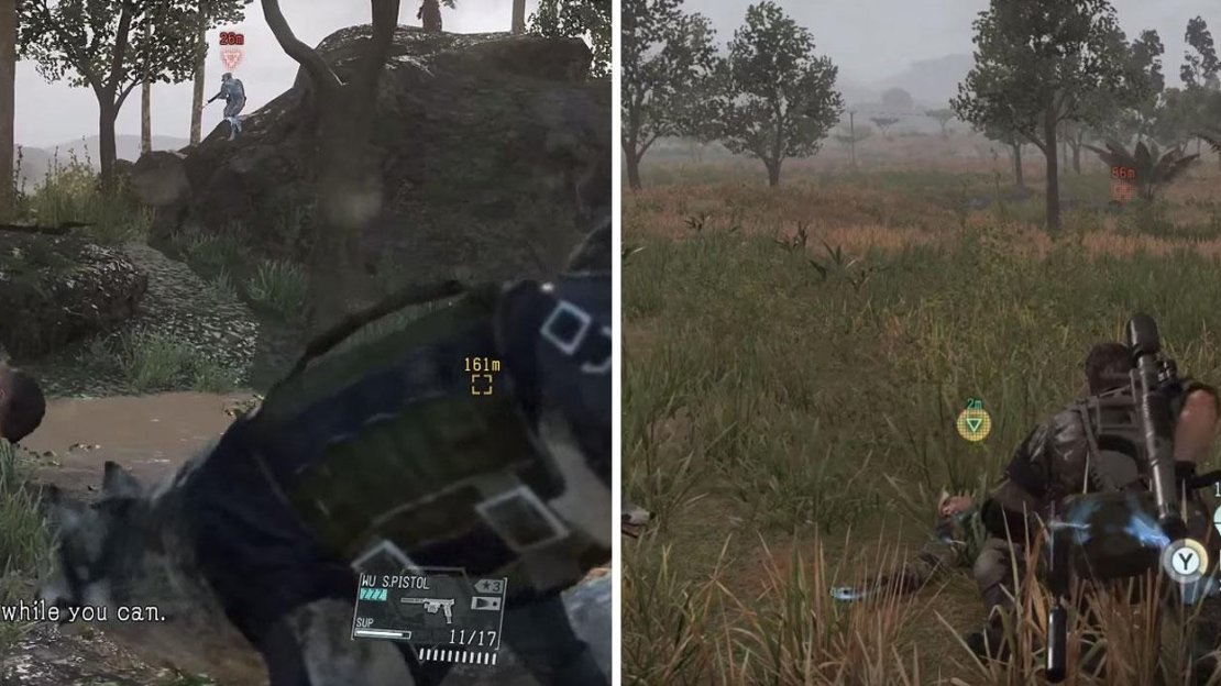 The first soldier’s location (left) whom you should to a safe location and then extract him (right).