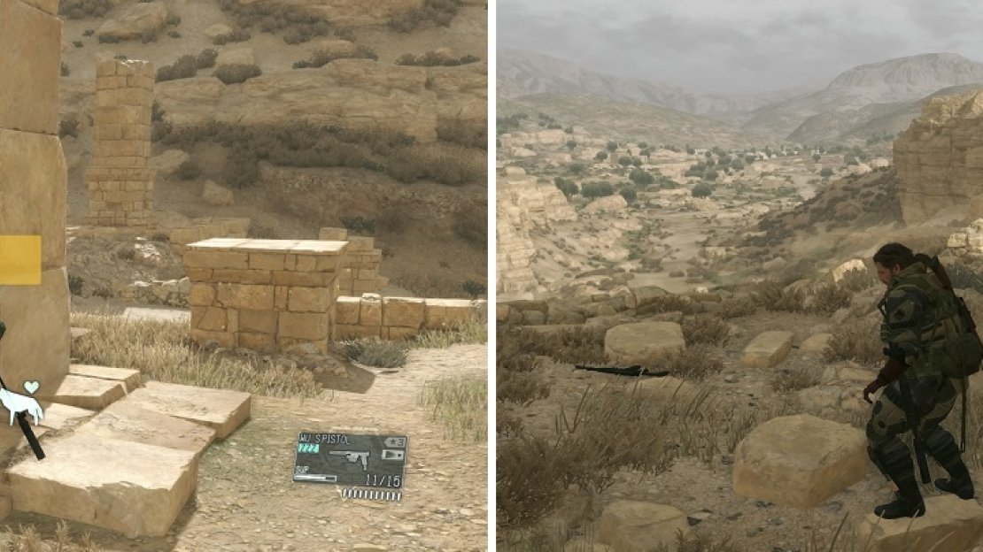 Two possible locations of the film canister.