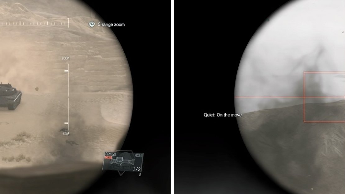 The tanks (left) and the lone gunship near the end (right) are the most dangerous enemies in this mission.