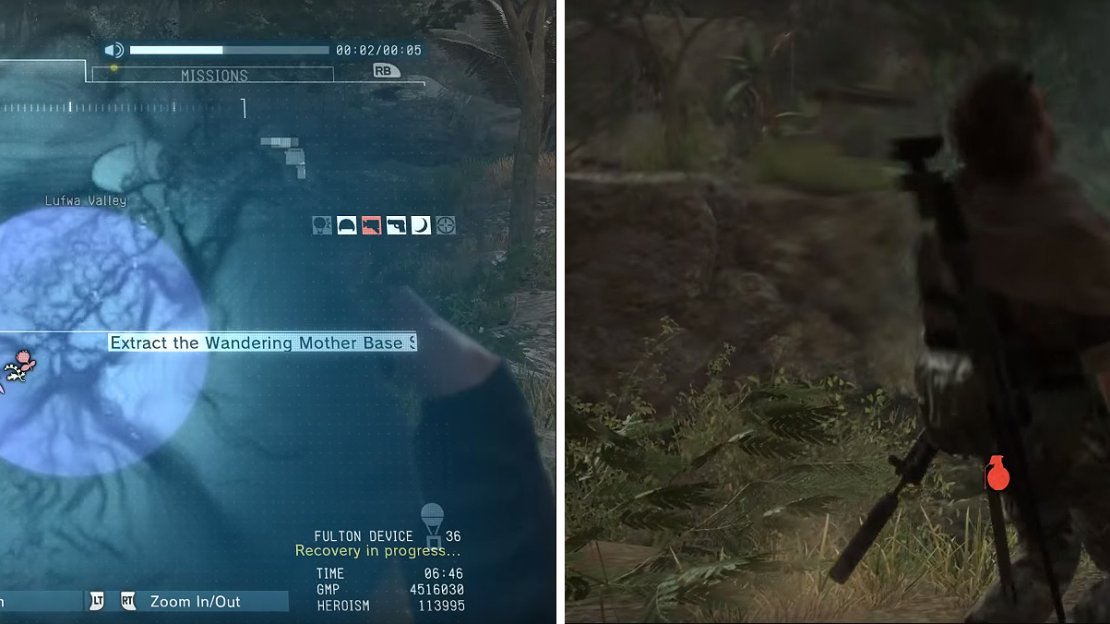 As always, bring D-Dog to locate or proceed towards the center of the ring (left). Be careful with this one as he will throw a grenade which will knock you out (right).