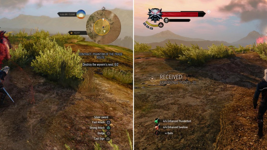 Fight off two Wyverns (left) and destroy their nests (right).