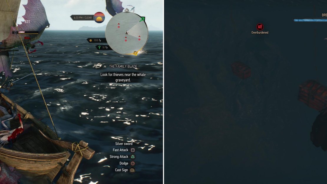 Time to prepare for another voyage-primarily by sea. Try to keep Sirines away from your boat (left) and score Smuggler’s Caches as you go (right).