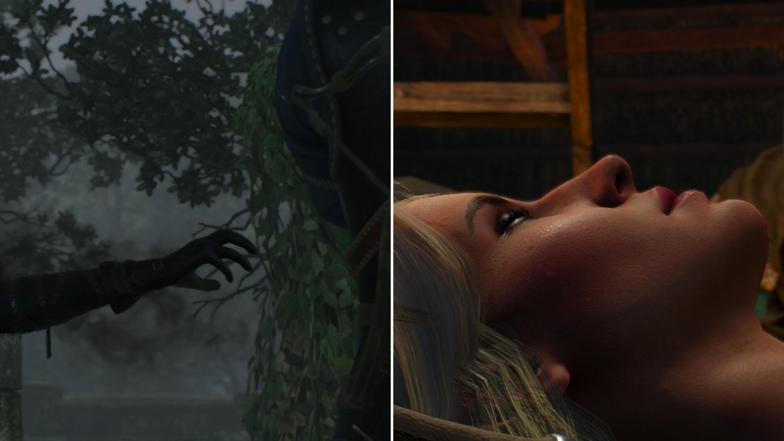 Yennefer will perform dark magic (left) to coax a tale about Ciri’s travels in Skellige out of Craven’s corpse (right).