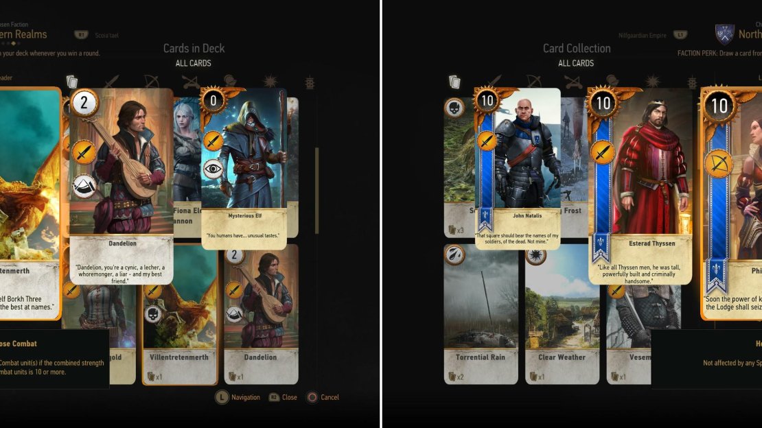 Villentretenmerth (left) and Phillipa Eilhart (right) are two potent cards that can be won from random merchants.
