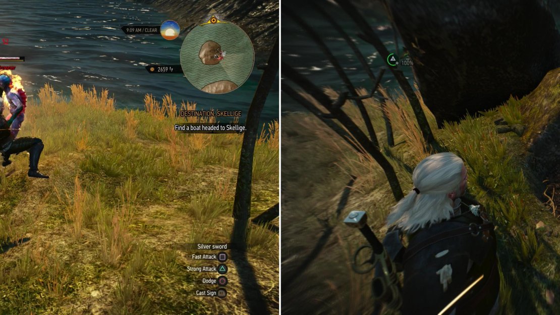 Kill some Drowners on a small island and destroy their nest (left) then loot an uncovered chest to find the Diagram: Ursine Silver Sword - Mastercrafted (right).