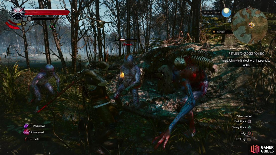 If Anna was cursed, fight your way through the swamp to find Johnny Burrow,