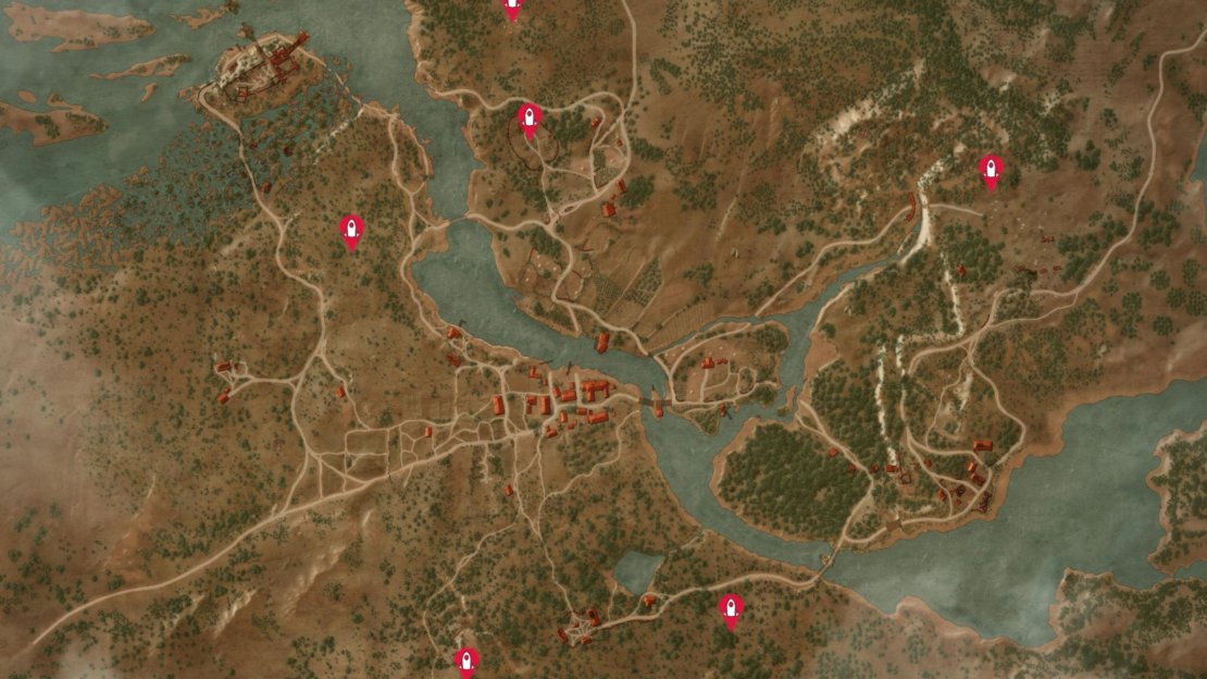 The locations of all the Places of Power in White Orchard.