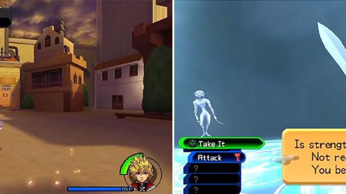You will meet a new enemy here but you can use Reversals on it (left). You will also get a chance to choose your initial character build (right).