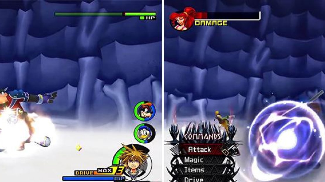 Watch out for this attack (left). Pete can also summon enemies during the battle (right).
