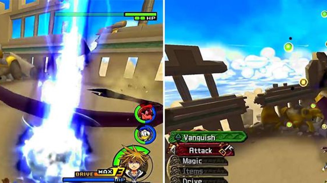 Hydra throws out bolts of energy which you should dodge (left). Using Vanquish (right) will chop off a head of the Hydra.