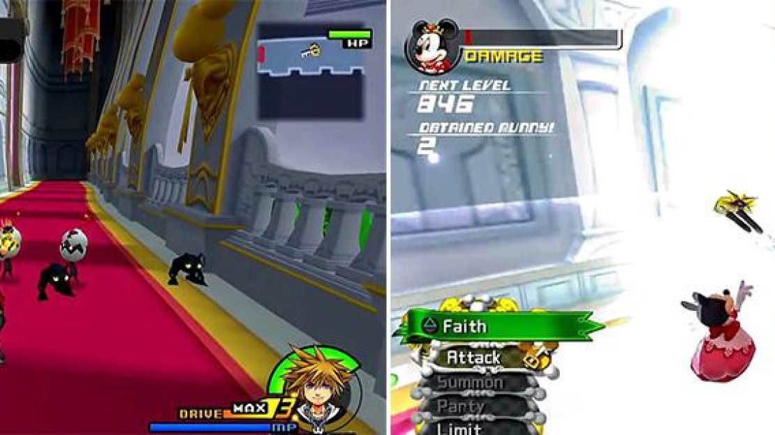 You must call Minnie towards you (left) during this phase. Keep her close to protect her. If enemies get too near, use Faith (right) to obliterate them.