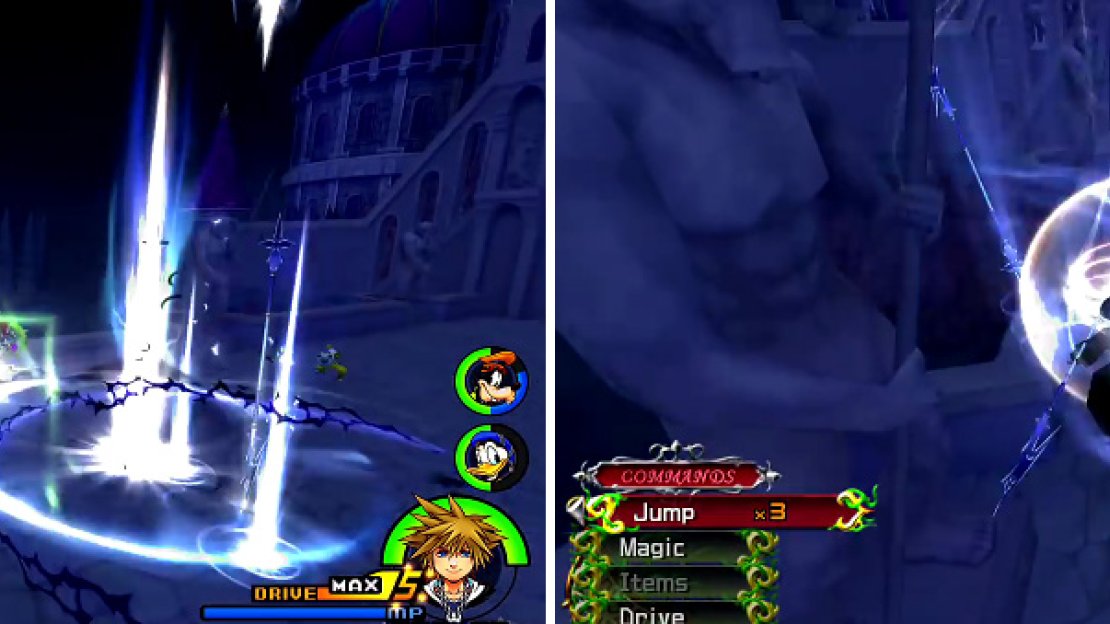 Watch for the Learn Reaction Command (left). You can use this to acquire uses of Jump (right) to do some serious damage.