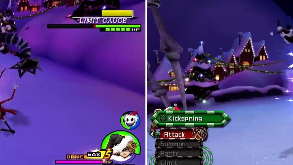 You can do some good damage with the Limit here (left). Dodge attacks from the Experiment until you see the Command Kickspring (right). Use that to shatter it into pieces.