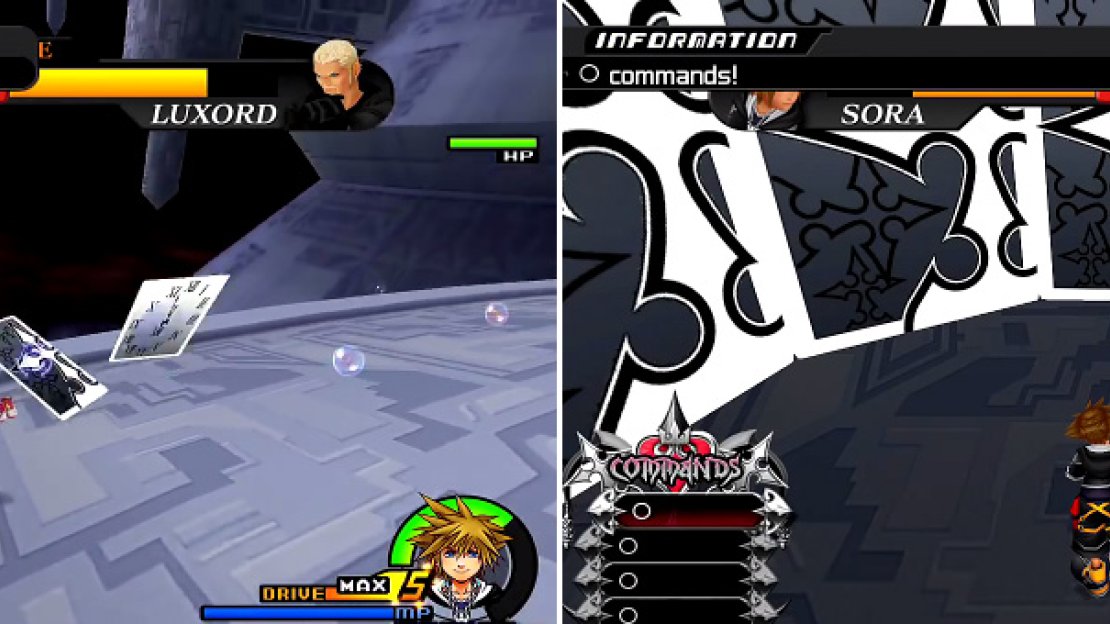 Watch when Luxord changes to know which card he is or swing the camera around when they are stood up to find him (left). You must get all Os at the end (right) and you must be fast or you will lose a lot of time.