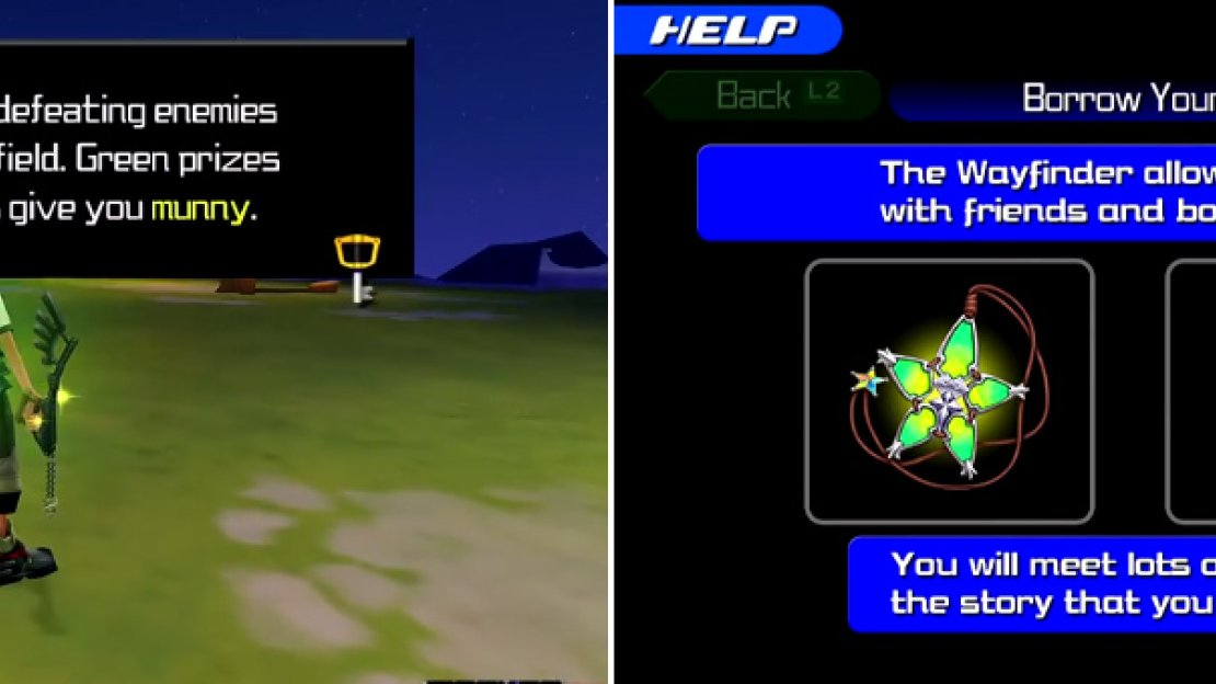 The game will explain the basics of attacking and the different commands. Defeating enemies nets you gold or other prizes (left). D-Links (right) are very useful for turning a battle in your favor.