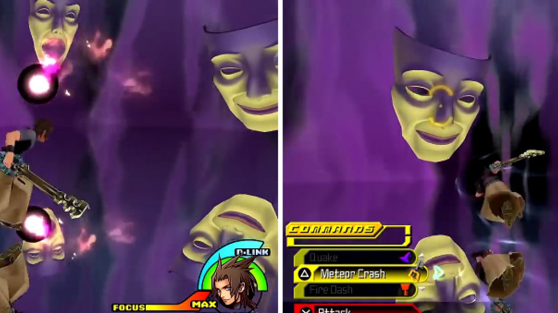 The Mirror’s many faces will spew out fireballs (left) which you can dodge with dash. To find the real Spirit, look for the one with the smug grin (right).