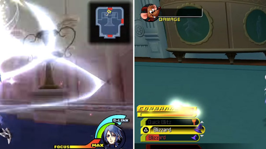 Aqua is more magic-focused (left) than the other two. Protecting Jaq (right) is just like before when you have protected other characters.