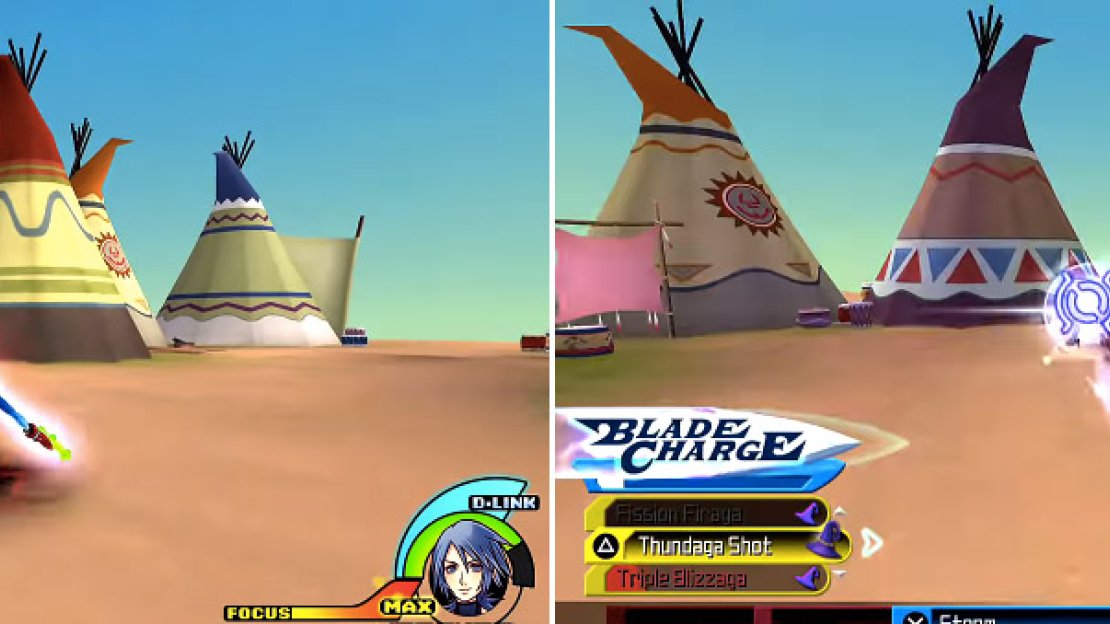 Be wary of when Vanitas goes underground. Keep an eye out for the red and black circle (left). Blade Charge (right) is excellent in this fight to keep him at a distance.